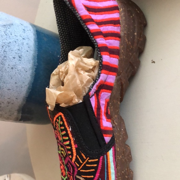 FLASH PRICE Handmade Tribal Mola  Shoe 8.5-9. - Picture 15 of 16